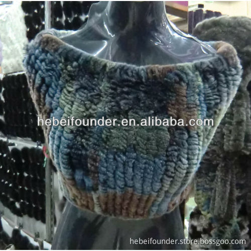 Fashion knitted Rex rabbit fur scarf